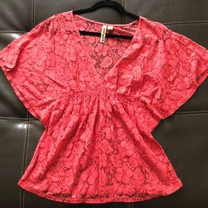Medium Pink Lace Shirt.
